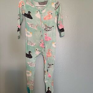 Posh Peanut Mint Animal Print Footie Pajamas
